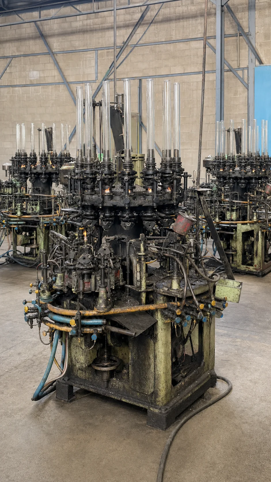 Skill Glass rotary vial forming machine with glass tubes