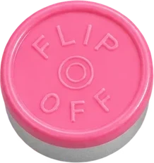 Pink flip-off aluminium vial seal