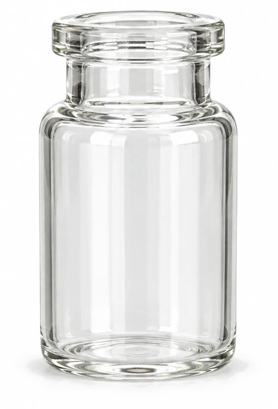T-3821, clear crimp neck vial